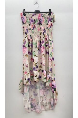 Vestido Cuerpo ElÁstico Falda Volante AsimÉtrica Tg