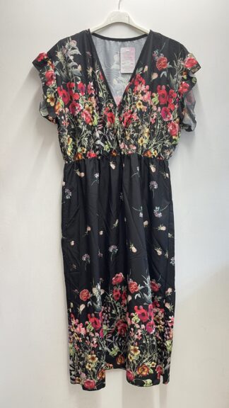 Vestido Escote Cruzado Falda Larga Estampado Floral Tg