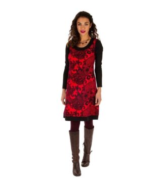 Vestido Corte EvasÉ Estampados Rojos