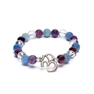 Pulsera Amatista, Aventurina y Cuarzo Cristal