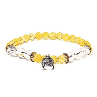 Pulsera Citrino y Cuarzo Cristal